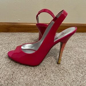 Jessica Simpson Hot Pink Slingback Peep Toe Heels